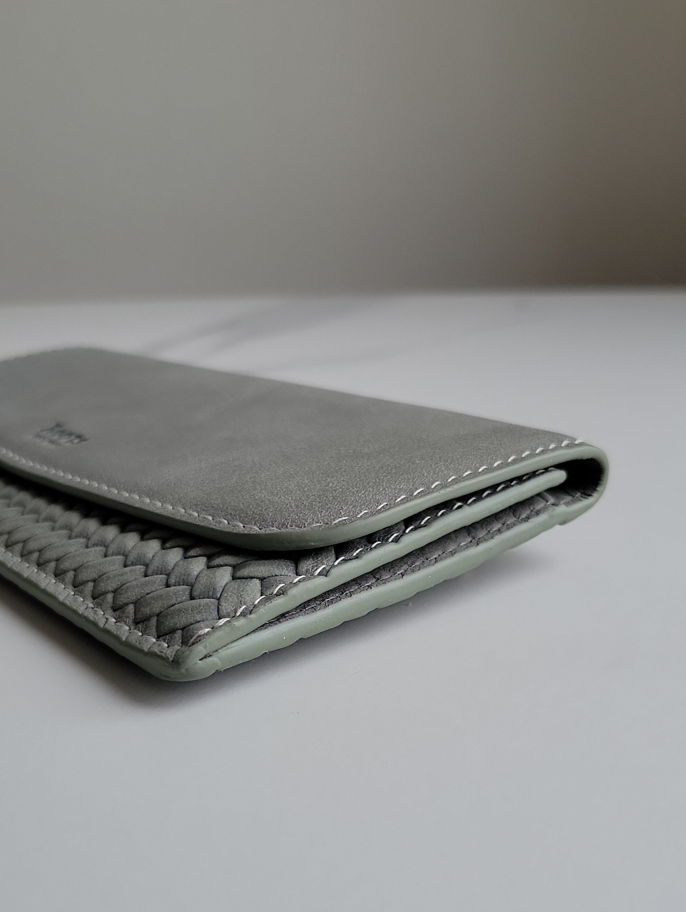 Roots Braided Leather Long Wallet - Gray - Picture 5 of 14